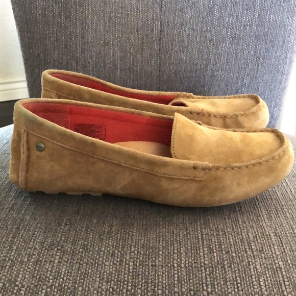 UGG Milana Water Reaistant Chestnut Suede Slip On Loafers - Picture 4 of 11